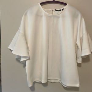 Halogen white flutter sleeve blouse